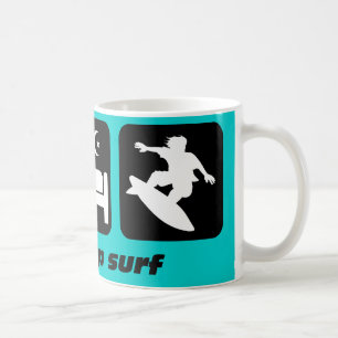 Mug Mangez le surf de sommeil