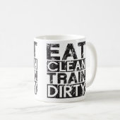 Mug Mangez le train propre sale (Devant droit)