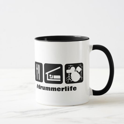 Mug Mangez les icônes de tambours de jeu de sommeil (Droite)