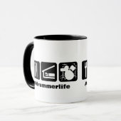 Mug Mangez les icônes de tambours de jeu de sommeil (Devant gauche)