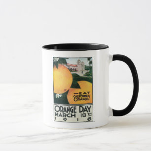 Mug Mangez les oranges de CA le jour orange