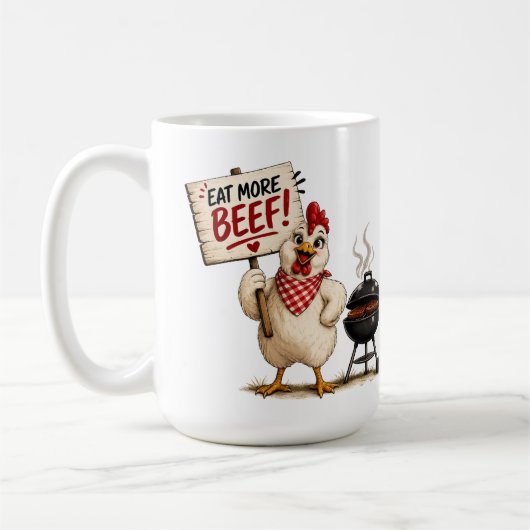Mug Mangez Plus De Boeuf ! Poulet (Gauche)