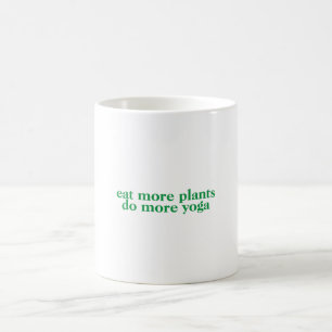 Mug Mangez plus de plantes faire plus de yoga-vegan-vé