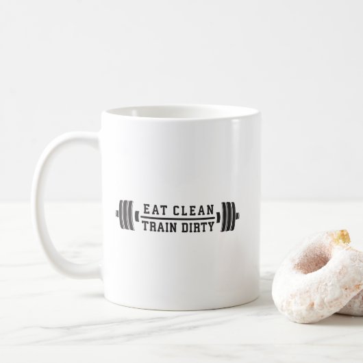 Mug Mangez propre, train sec - Exercice Inspirational (Avec donut)