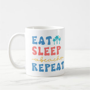 Mug Mangez Sleep Beach Répétez les vidéos estivales