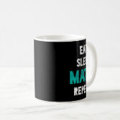 Mug Mangez Sleep Math Répéter Funny Math Enseignant Ca (Devant droit)
