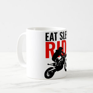 Mug Mangez Sleep Ride Motocross Moto Sport Pop Art