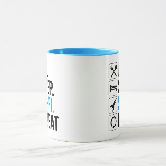 Mug Mangez Sleep Sci-Fi Répéter (Centre)