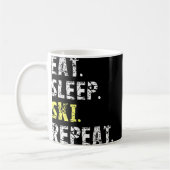 Mug Mangez Sleep Ski Repeat - Fun Skiing Cadeau (Gauche)