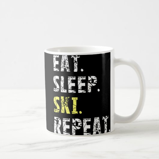 Mug Mangez Sleep Ski Repeat - Fun Skiing Cadeau (Droite)