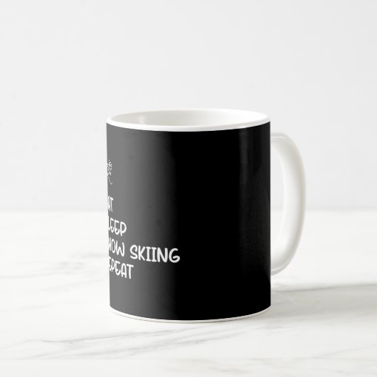 Mug Mangez Sleep Snow Ski Répéter (Devant droit)