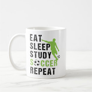 Mug Mangez Sleep Study Soccer Répéter Garçon Soccer Jo