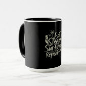 Mug Mangez Sleep Surfing Répéter (Devant gauche)