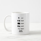 Mug Mangez. Train. Étude. Sommeil. Répétition. Ne (Gauche)