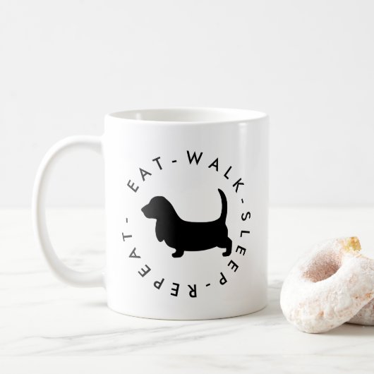 Mug Mangez tricot à pied répéter saucisse cadeau chien (Avec donut)