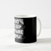 Mug Mangez un jeu de sommeil Répétez un cadeau de jeu (Devant droit)