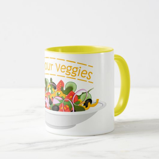Mug Mangez vos Légumes Citer salade fraîche mélange bo (Devant droit)