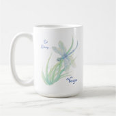 Mug Mangez Yoga Dormir, Fun Dit Aquarelle Dragonfly (Gauche)