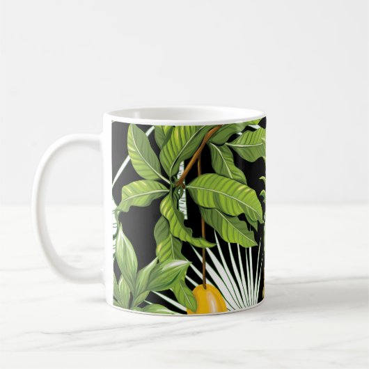 Mug Mango d'ananas : Illustration Vintage noire. (Gauche)