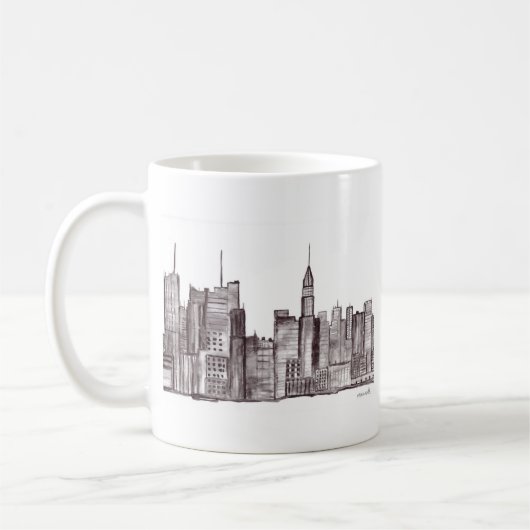 Mug Manhattan New York aquarelle (Gauche)