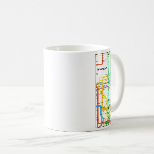 Mug Manhattan New York Nyc Subway Map Retro Rail Trans (Devant droit)