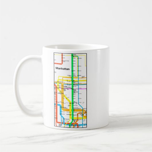 Mug Manhattan New York Nyc Subway Map Retro Rail Trans (Gauche)
