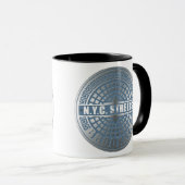 Mug Manhole Cover Brooklyn Blue (Devant droit)