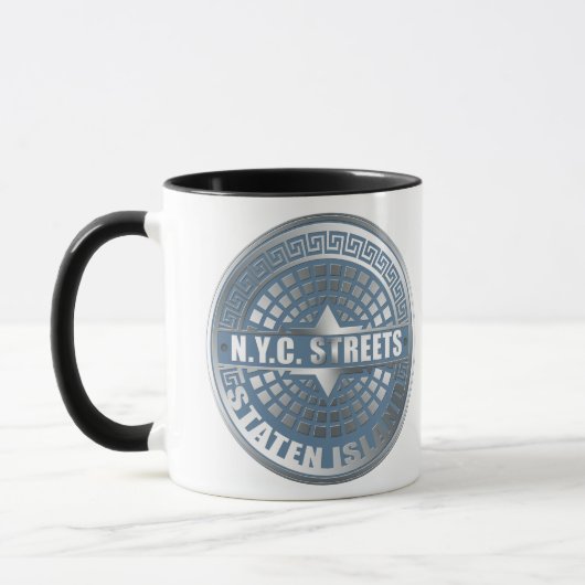 Mug Manhole Staten Island Blue (Gauche)