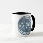 Mug Manhole Staten Island Blue (Devant droit)