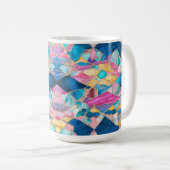 Mug "Manilva" Sable rose Bleu Vagues fracturées (Devant droit)