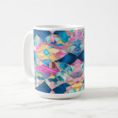 Mug "Manilva" Sable rose Bleu Vagues fracturées (Devant gauche)