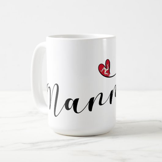Mug Mannin, Isle of Man Drapeau Heart, Manx (Devant gauche)