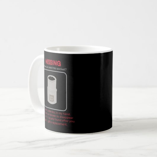 Mug Manquant 10mm Socket Funny Mécanique (Devant gauche)