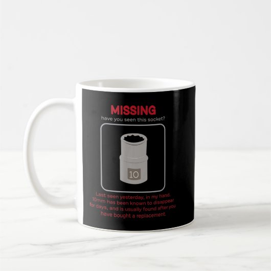 Mug Manquant 10mm Socket Funny Mécanique (Gauche)