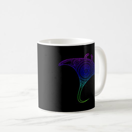 Mug Manta Ray Scuba Plongée Freediving Spirit Dive Oce (Devant droit)