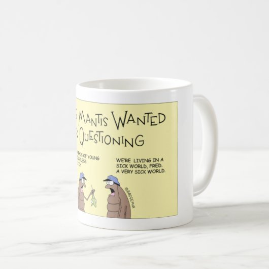 Mug Mante de prière Recherchée pour l'interrogation (Devant droit)