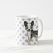 Mug Manteau bleu Merle Smooth Chihuahua Cute Dog & Pap (Devant droit)