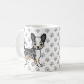 Mug Manteau bleu Merle Smooth Chihuahua Cute Dog & Pap (Devant gauche)