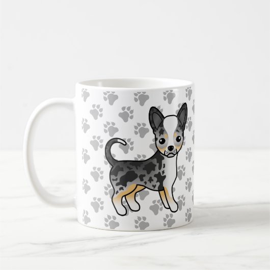 Mug Manteau bleu Merle Smooth Chihuahua Cute Dog & Pap (Gauche)