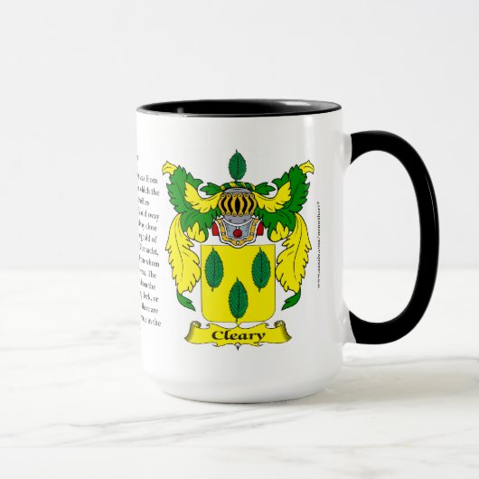 Mug Manteau de famille de Cleary des bras (Droite)