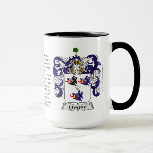 Mug Manteau de famille de Hogue des bras (Droite)