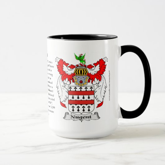Mug Manteau de famille de Nugent des bras (Droite)