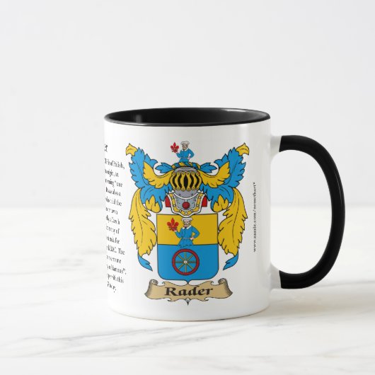 Mug Manteau de famille de Rader des bras (Droite)