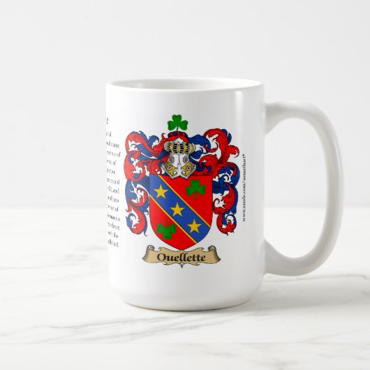 Mug Manteau de famille d'Ouellette des bras (Droite)