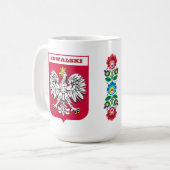 Mug Manteau polonais d'Eagle du nom de coutume de bras (Devant gauche)
