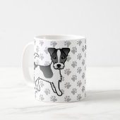 Mug Manteau rond noir et blanc Jack Russell Terrier Ch (Devant gauche)