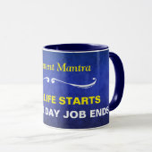 Mug Mantra de retrait de l'aquarelle bleue (Devant droit)