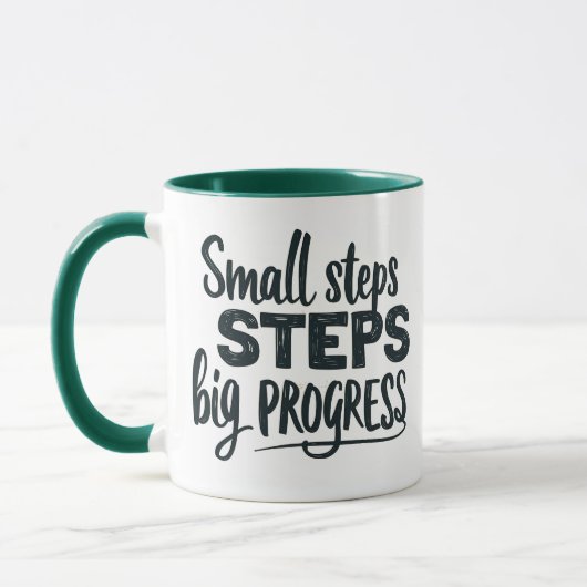 Mug Mantra Motivationnel : petits pas, grands progrès (Gauche)