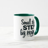 Mug Mantra Motivationnel : petits pas, grands progrès (Devant droit)