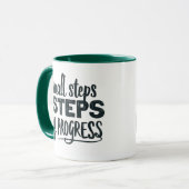 Mug Mantra Motivationnel : petits pas, grands progrès (Devant gauche)